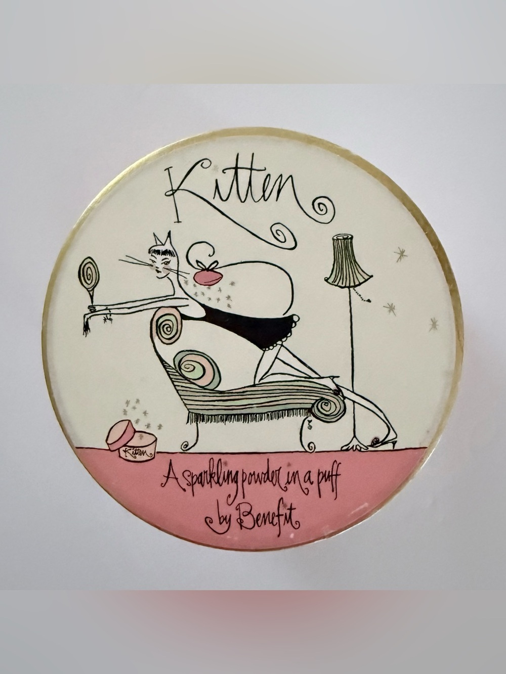 Vintage Benefit Kitten Sparkling Powder Puff Y2K Discontinued Rare